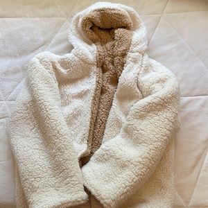 Fuzzy oversized teddy jacket